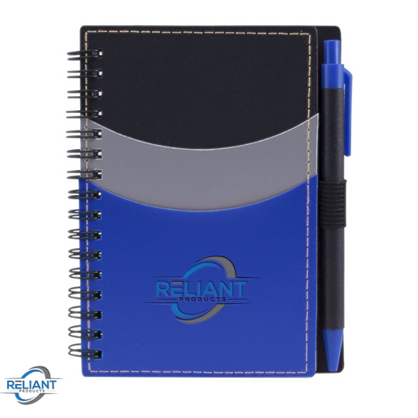 Reliant Products Five Star Spiral Notebook, 5 Subject, College Ruled Paper, 8-1/2" x 11", 200 Sheets, Fights Ink Bleed, Water Resistant Cover, Black/Blue